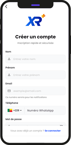 XRecharge+ — Écran principal